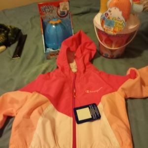 Childs hat coat sand bucket with tags evenflo car